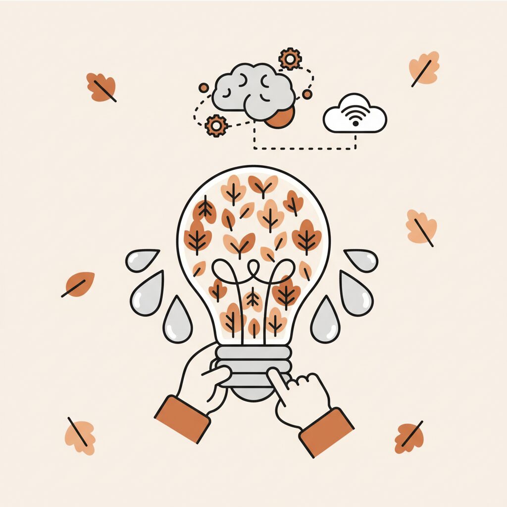 Trẻ em vẽ cây năng lượng với ý tưởng AI