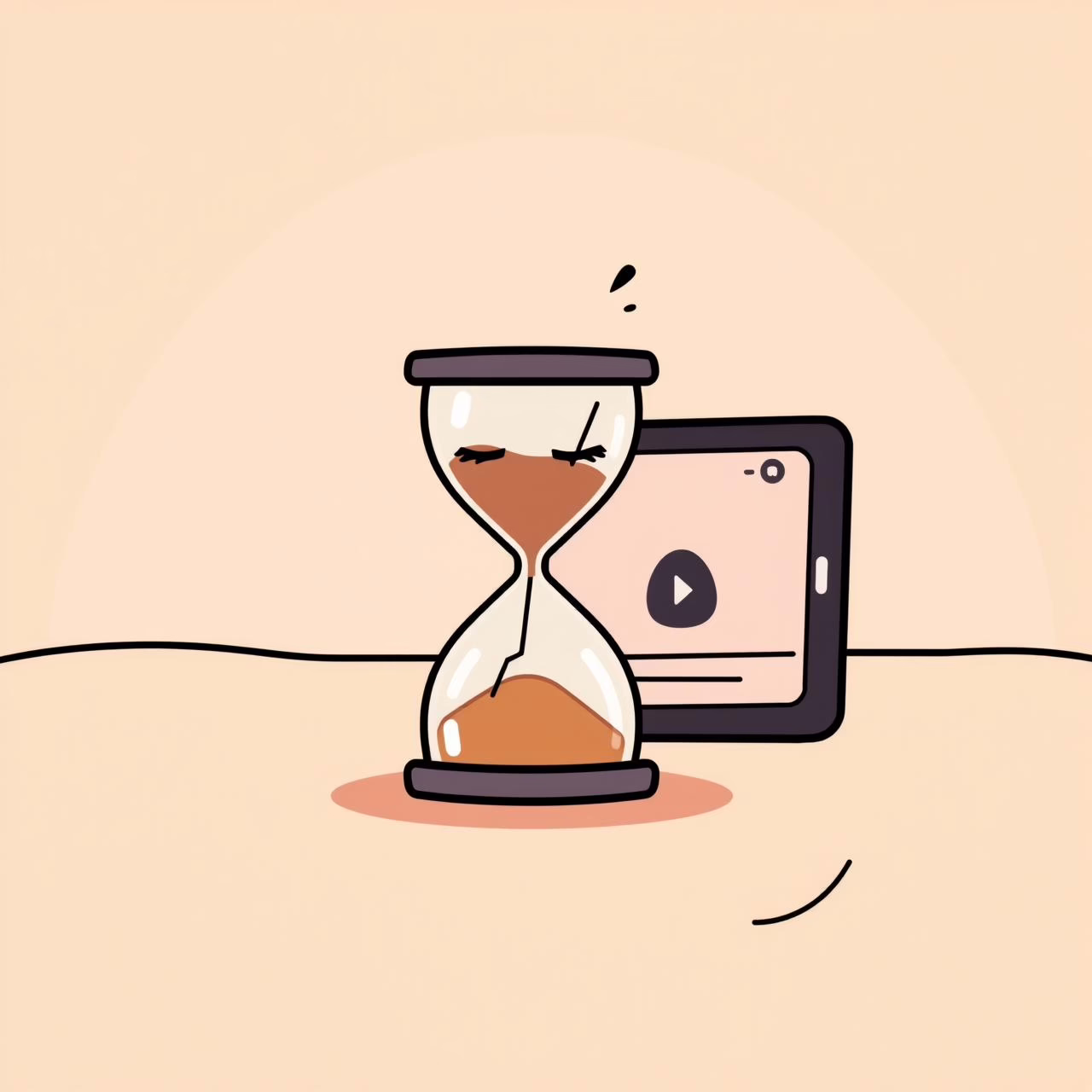 Sebuah keluarga menatap layar laptop yang macet, momen kebersamaan mereka terganggu.