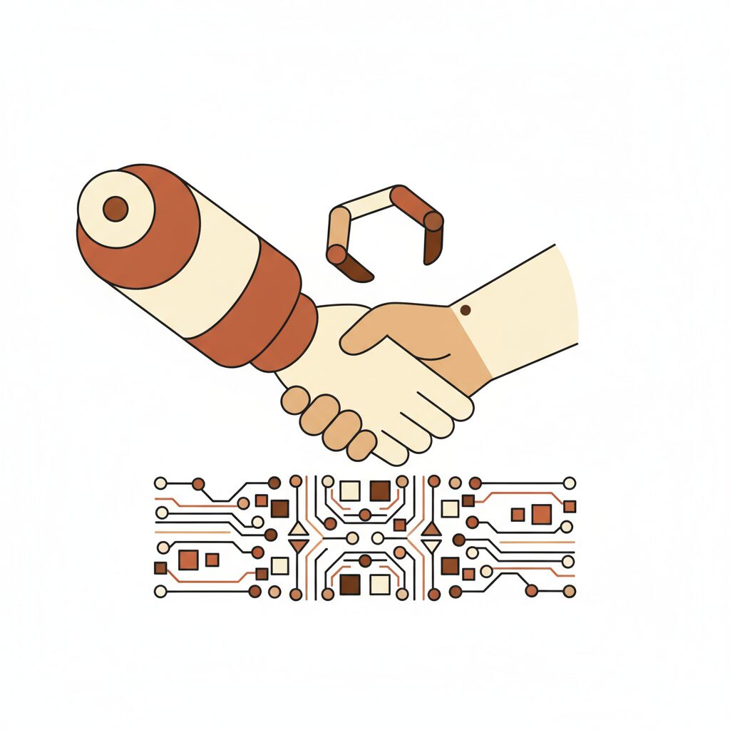 夕食テーブルで議論する家族、窓越しに夕焼けが見える温かな情景