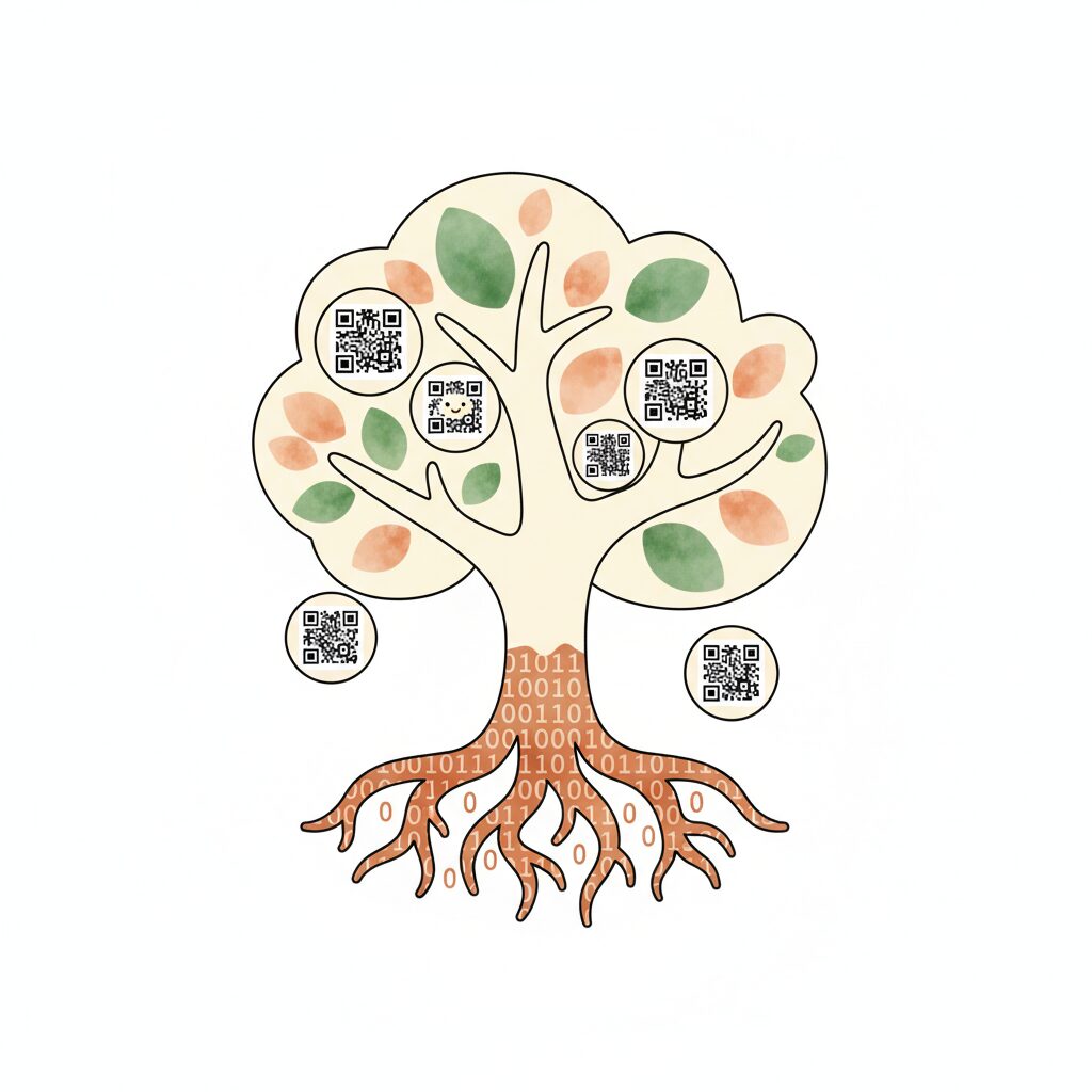 デジタルツールと手作りの作品が並ぶ机