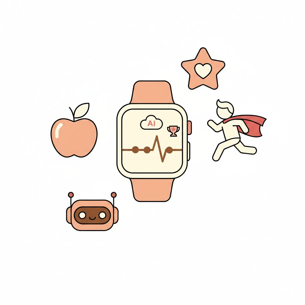 Enfant utilisant une montre connectée pour activité sportive avec coach IA