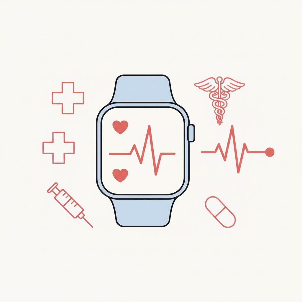 Parent et enfant examinant ensemble les données de santé sur une montre connectée