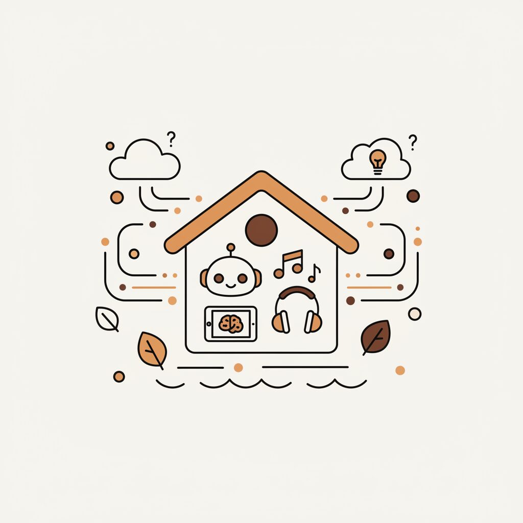 Niño interactuando con tecnología en casa