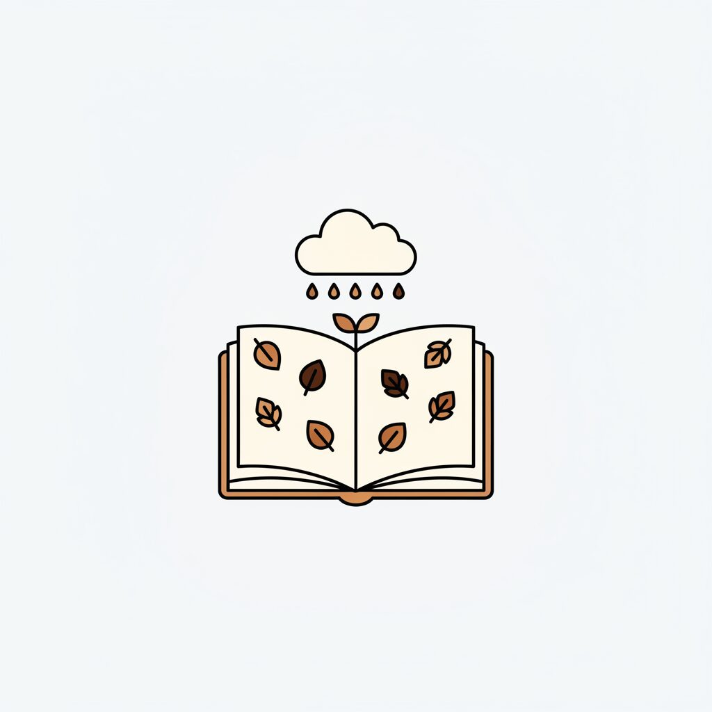 Child holding magnifying glass while examining colorful autumn leaves