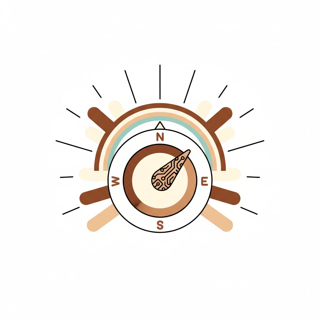 Parent and child watching rainbow together