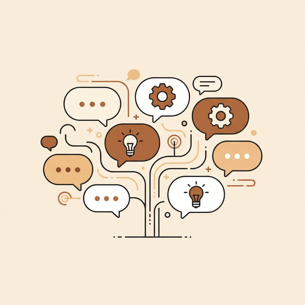 Parent and child having creative conversation