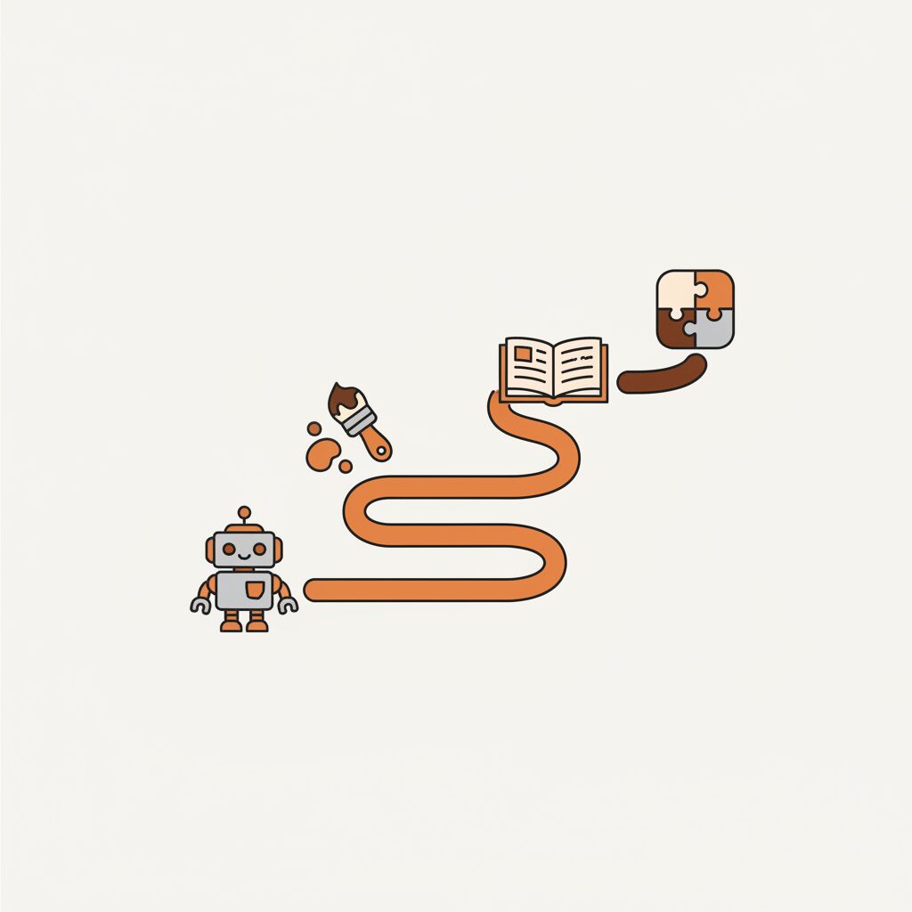 가족이 함께 미래 도시 모형을 만들며 소통하는 모습