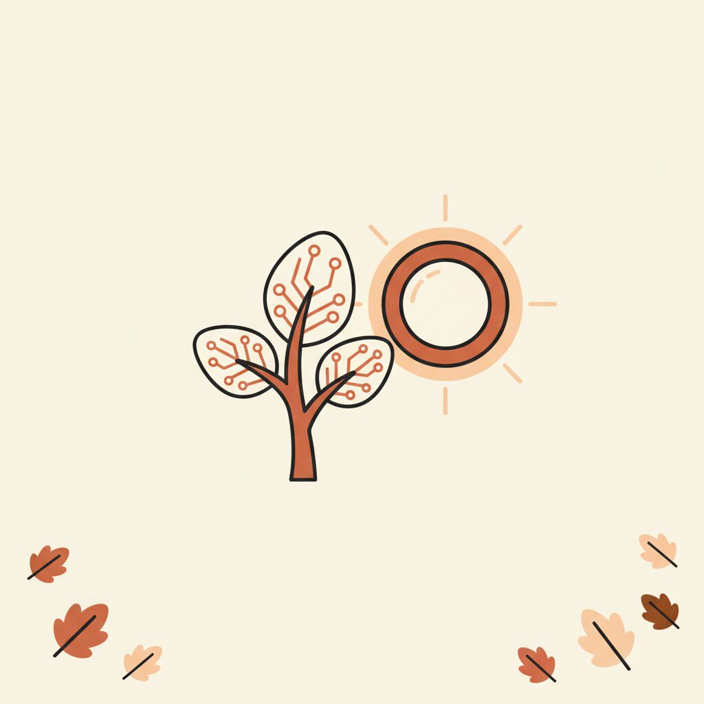 空を見上げる親子のシルエット AI時代の希望を象徴