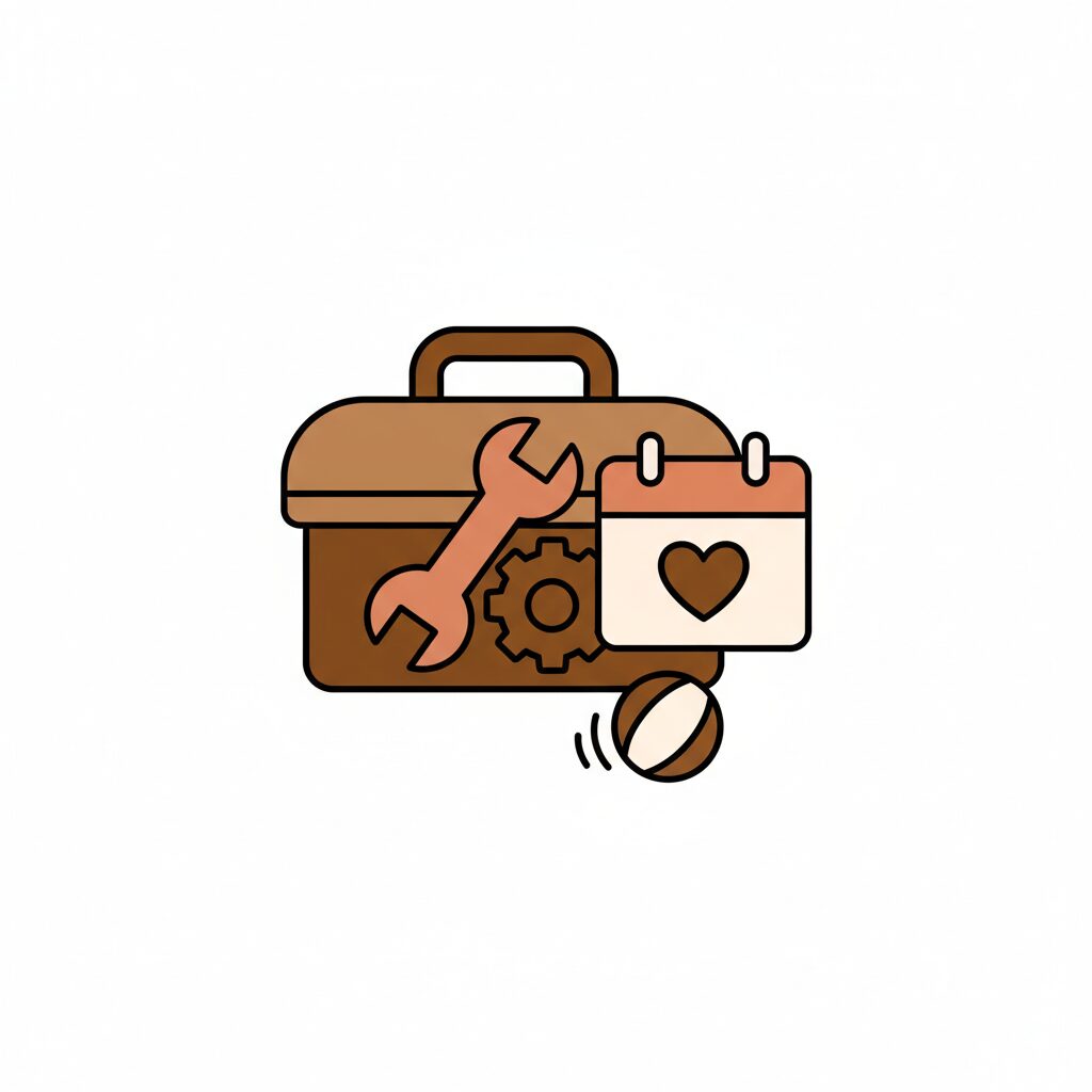 가족이 함께 언어 학습 앱 사용하는 장면, 3가지 팁 시각화 그래픽