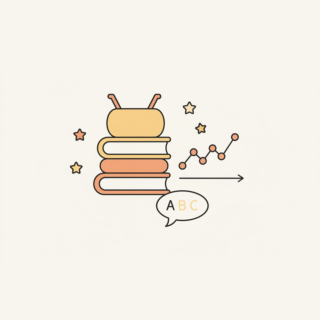 صورة: طفل يبتسم بعد إكمال مهمة لغوية