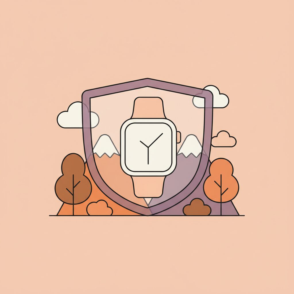 森で迷子になった子どもを衛星通信で見守る親子