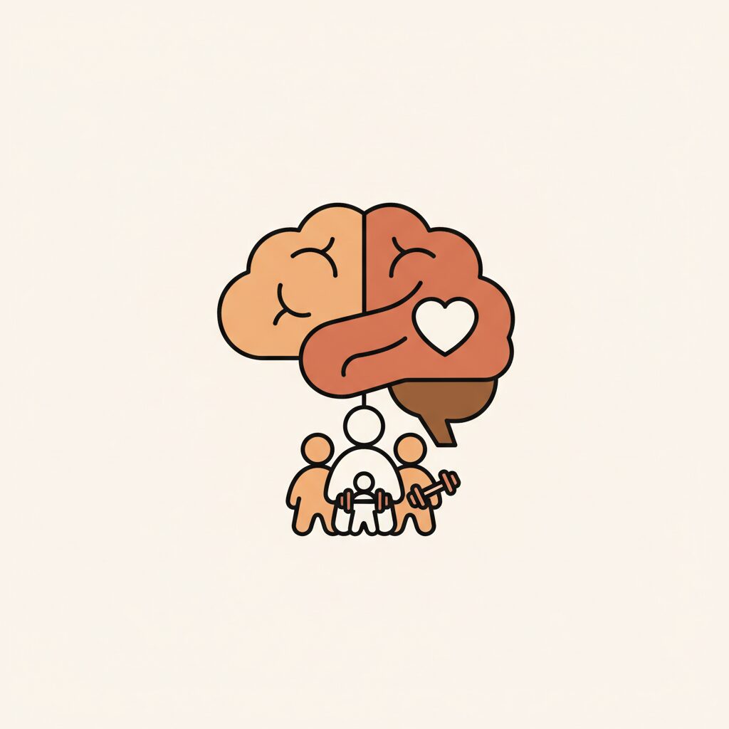 Famille faisant du sport avec application IA