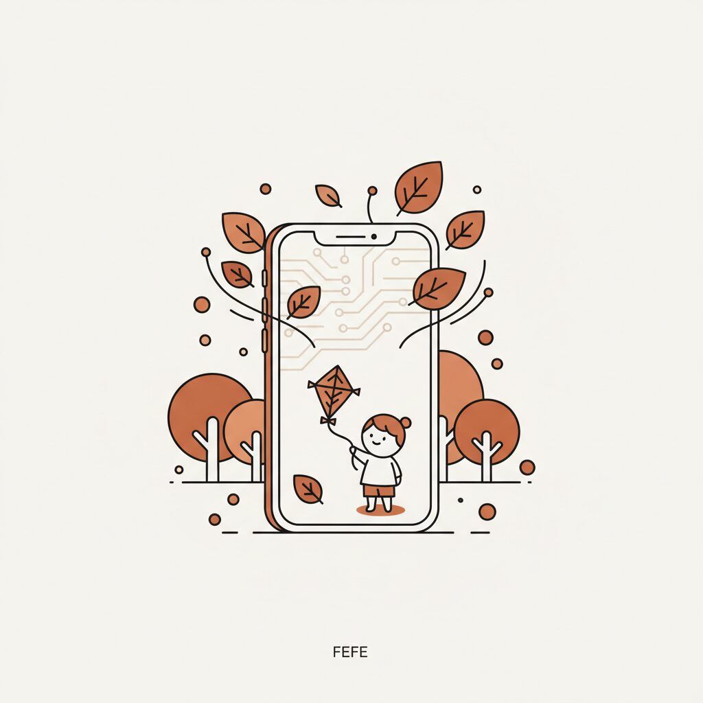 Famille utilisant technologie en plein air