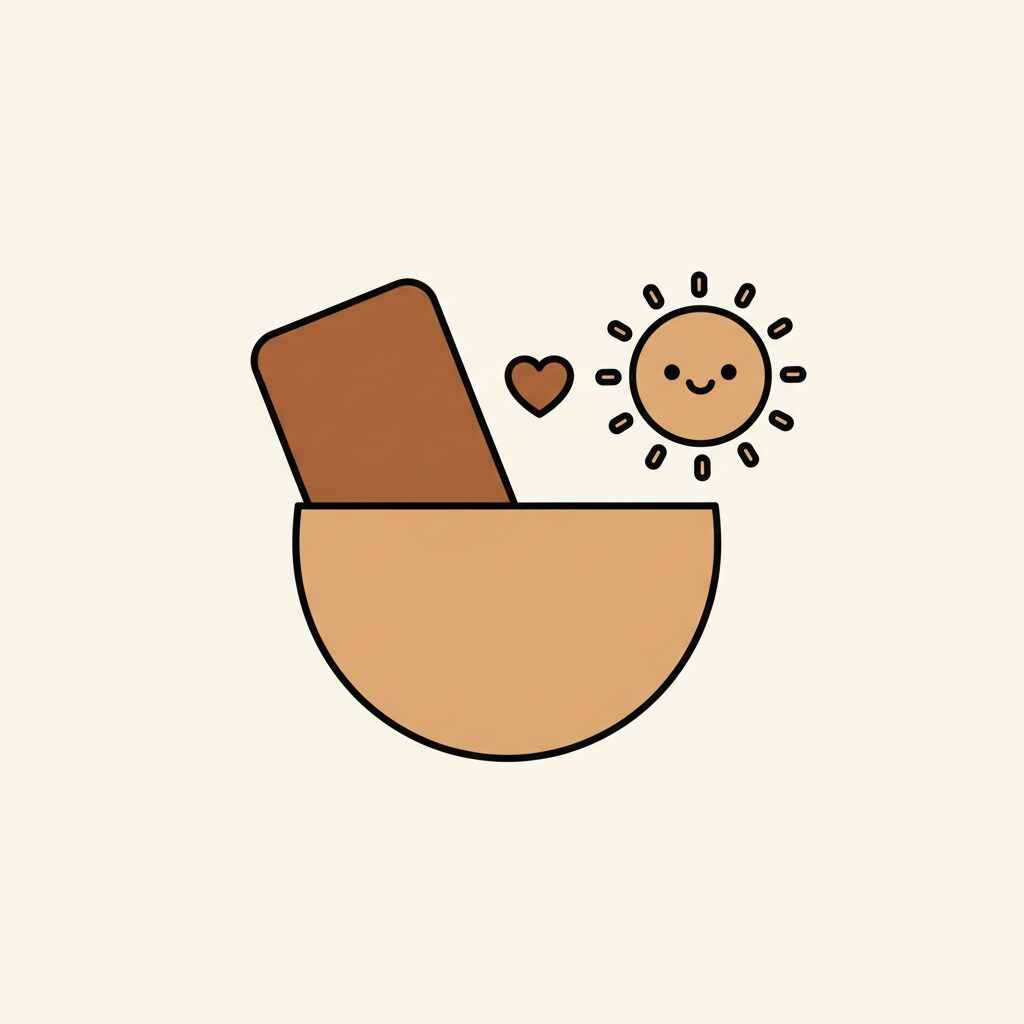 Child’s hand pointing at drawing while parent pockets smartphone