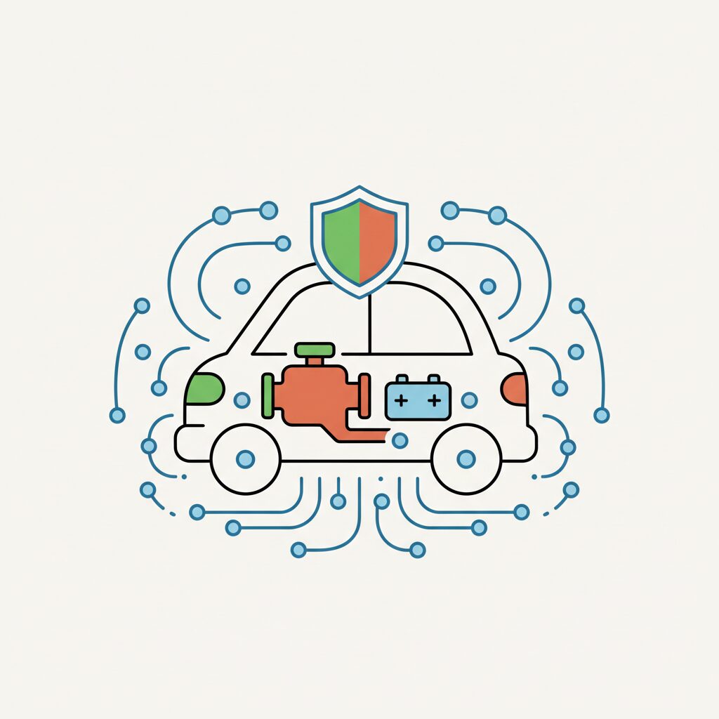 Geotab의 AI 예측 기술 원리를 시각적으로 보여주는 이미지