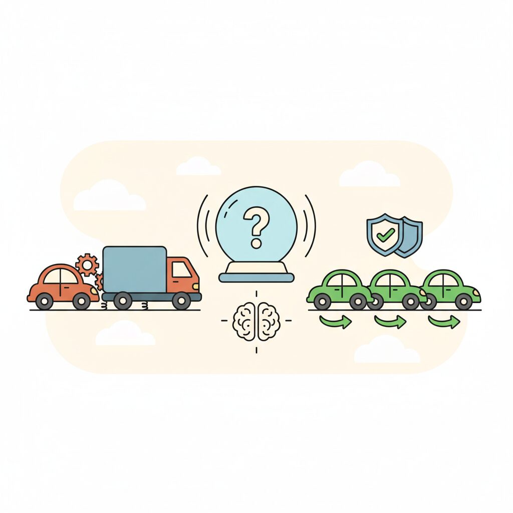 차량 고장 예측 기술과 아이 마음을 연결하는 아빠의 모습