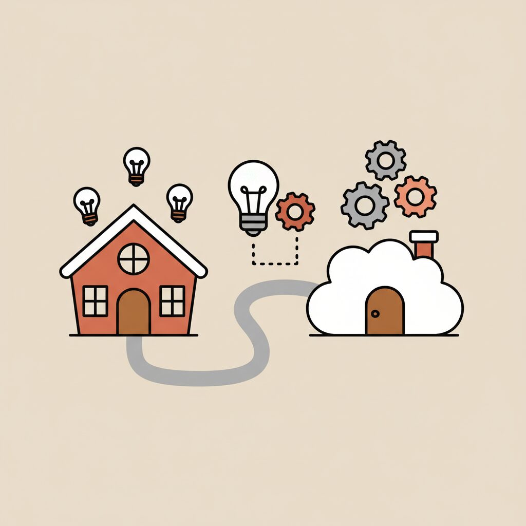 娘が学校から帰ってくる様子