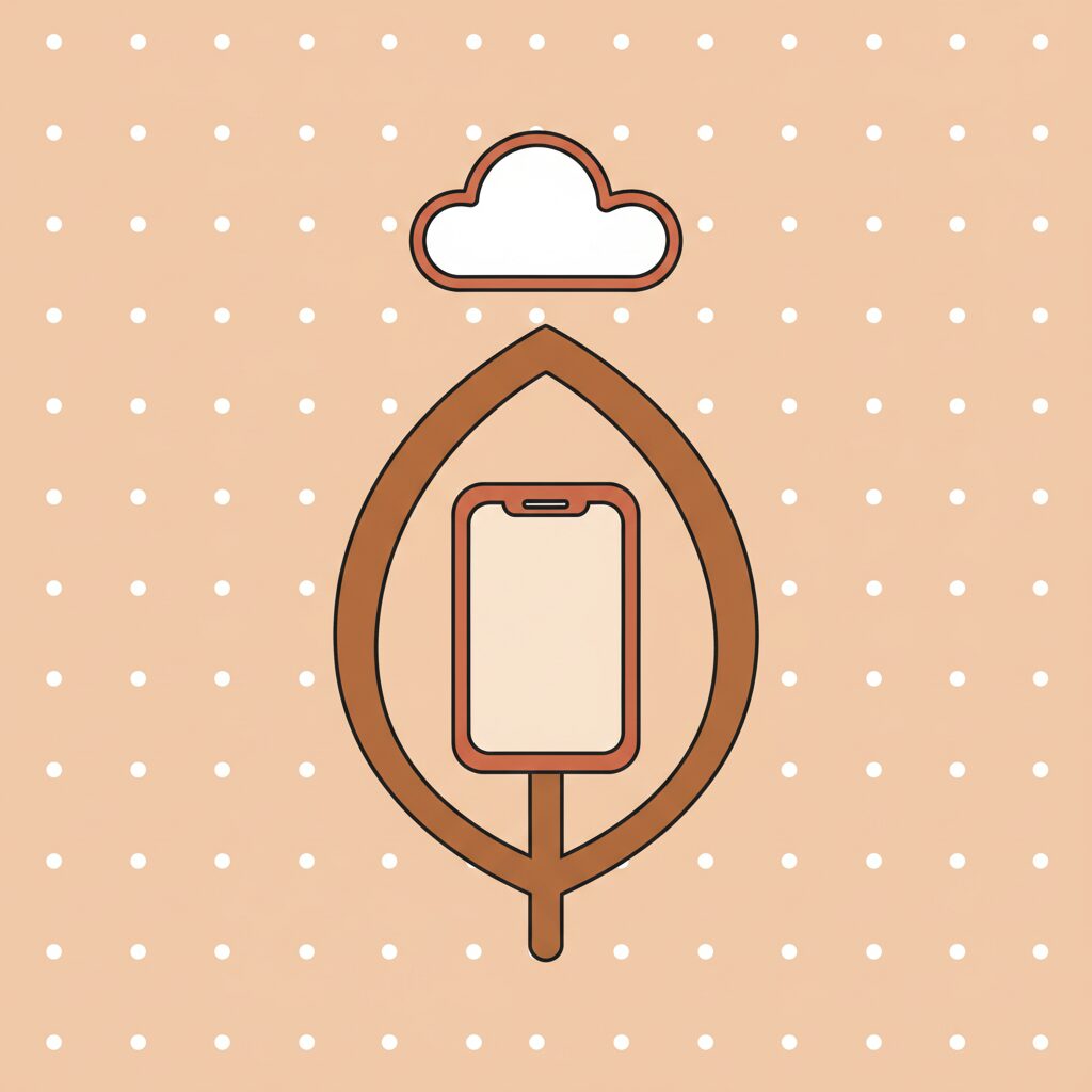 Famille utilisant un smartphone ensemble