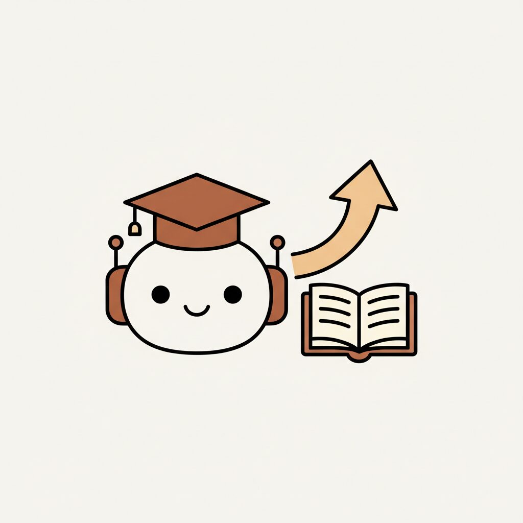 부모와 아이가 AI 기기 사용법을 배우는 장면