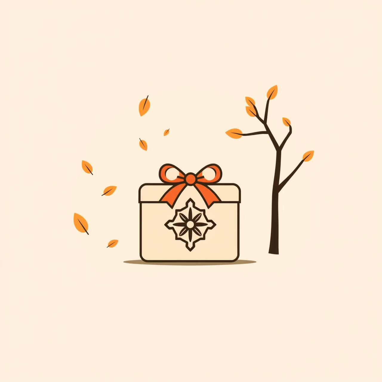 family celebrating with gifts in autumn season