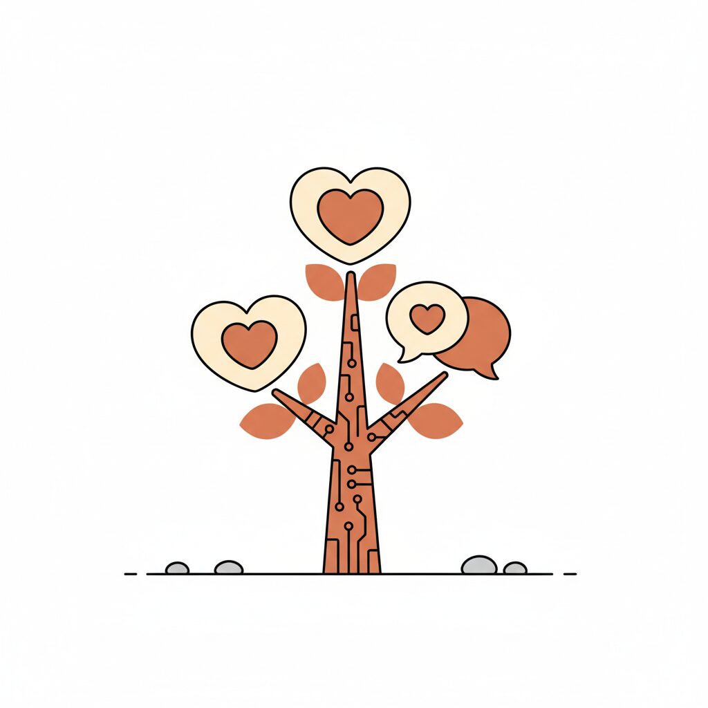 main humaine tenant une plante technologique