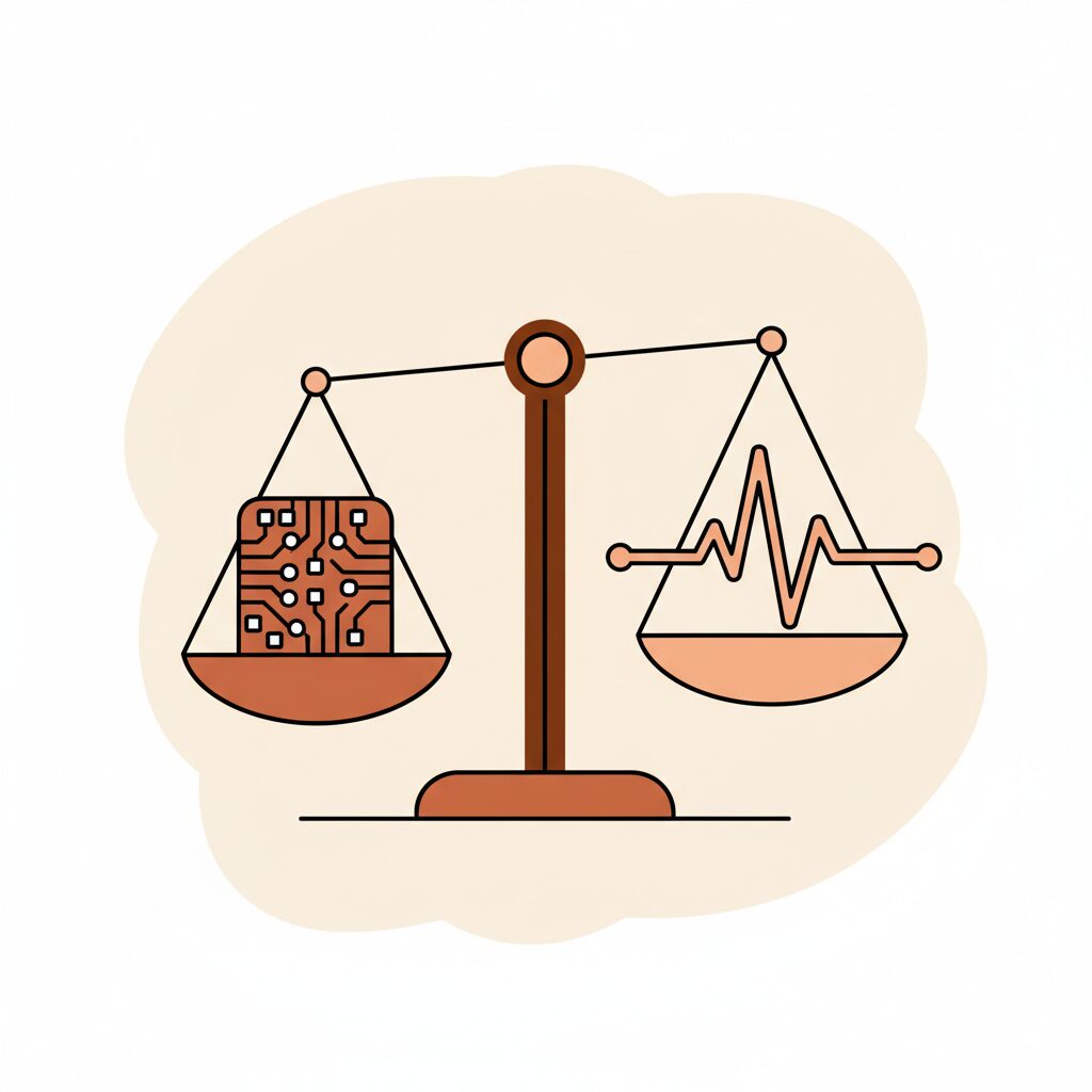 テクノロジーと人間の手のシンボル