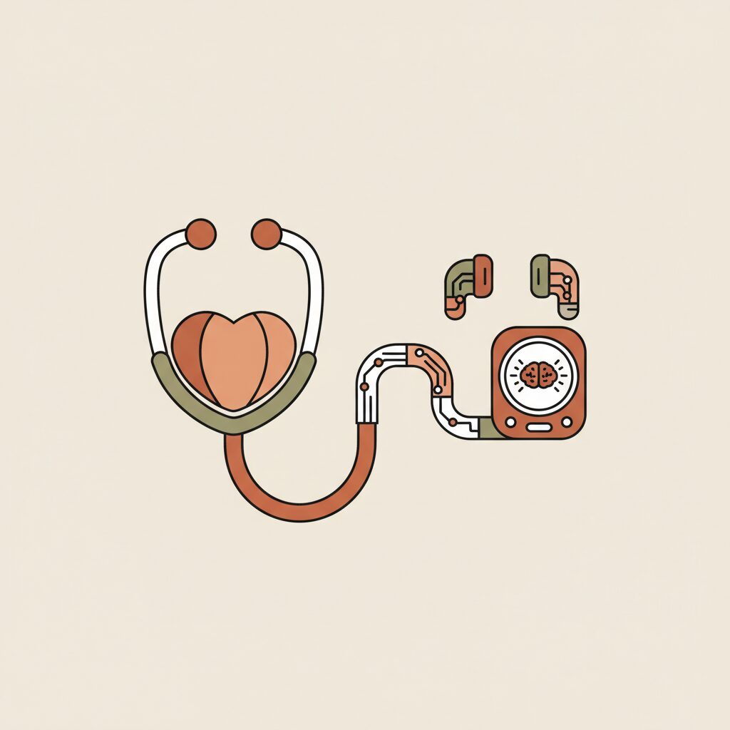 Equipo médico con estetoscopio de IA