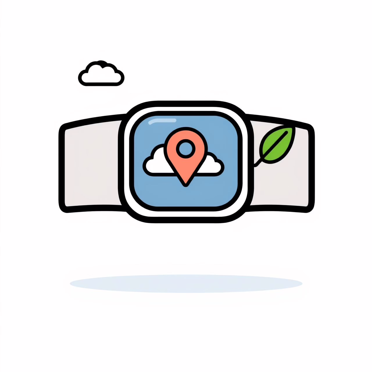 Parent smiling while toddler points to smartwatch directions