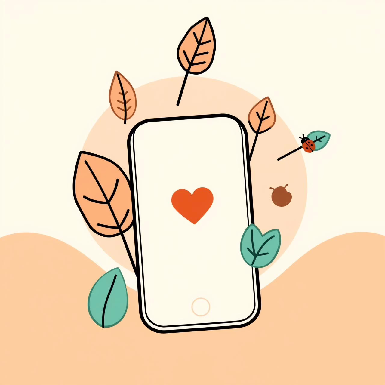 Parent and child interacting with phone featuring bold UI colors