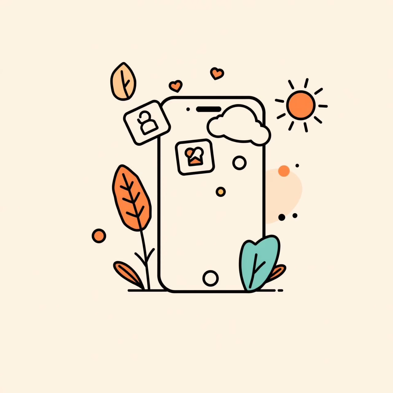 픽셀 스마트폰과 아이의 손, 밝고 편안한 디지털 인터페이스