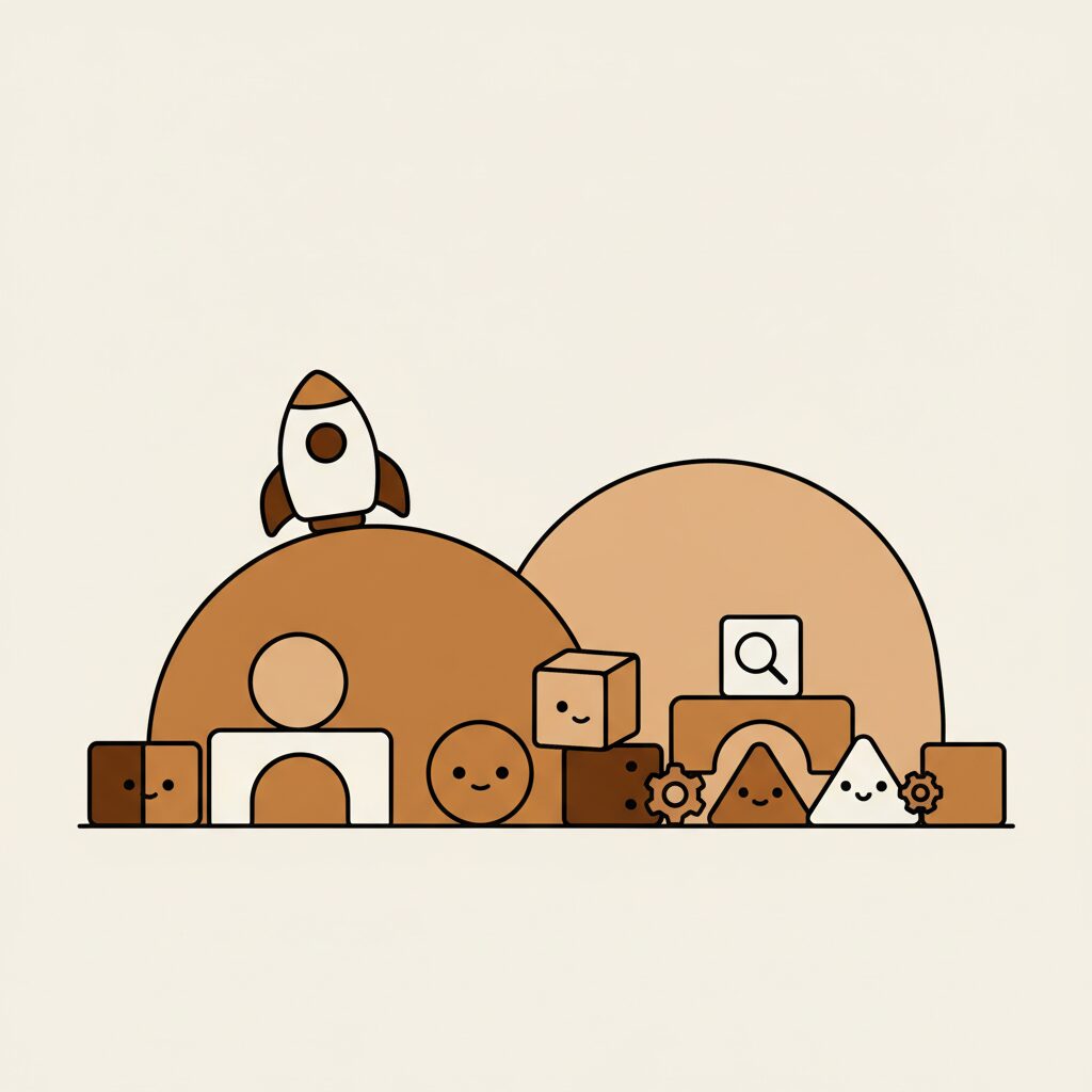 父女搭建太空积木场景