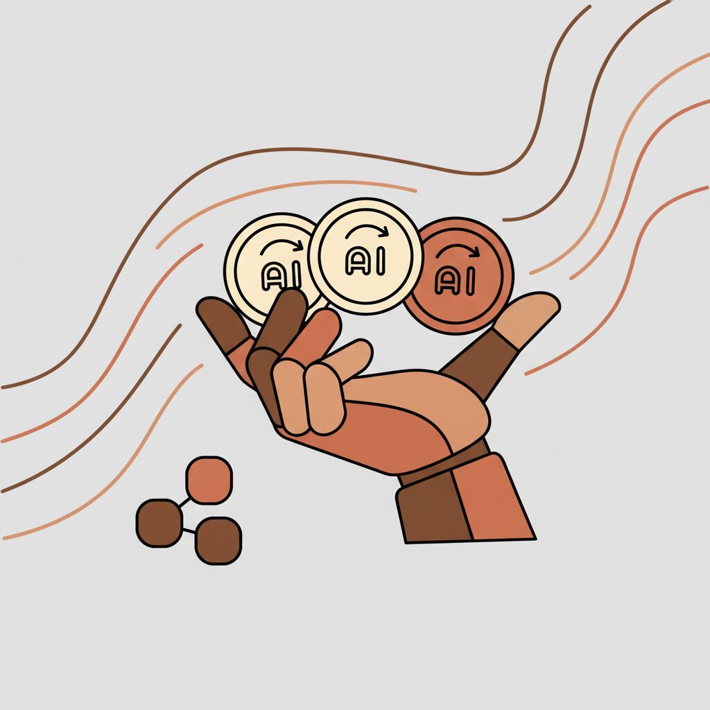 AIが自律的に取引を行う未来のイメージ図