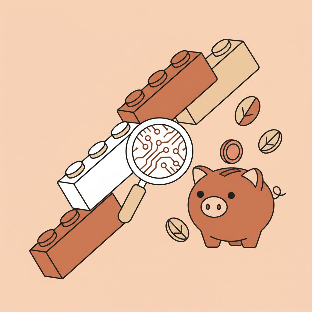 全家围坐餐桌玩棋盘游戏和乐高积木