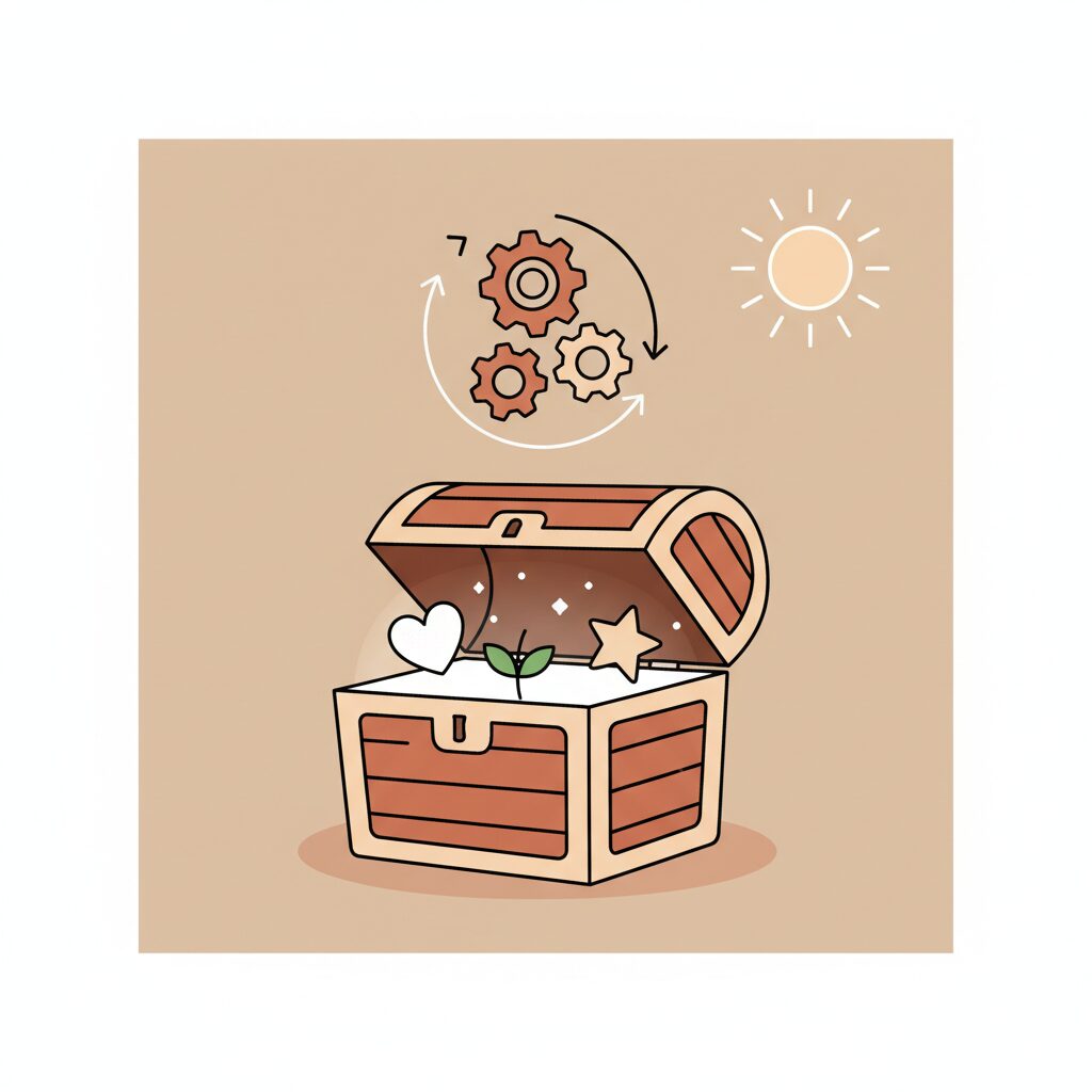 母亲和孩子在落叶堆里笑着拥抱