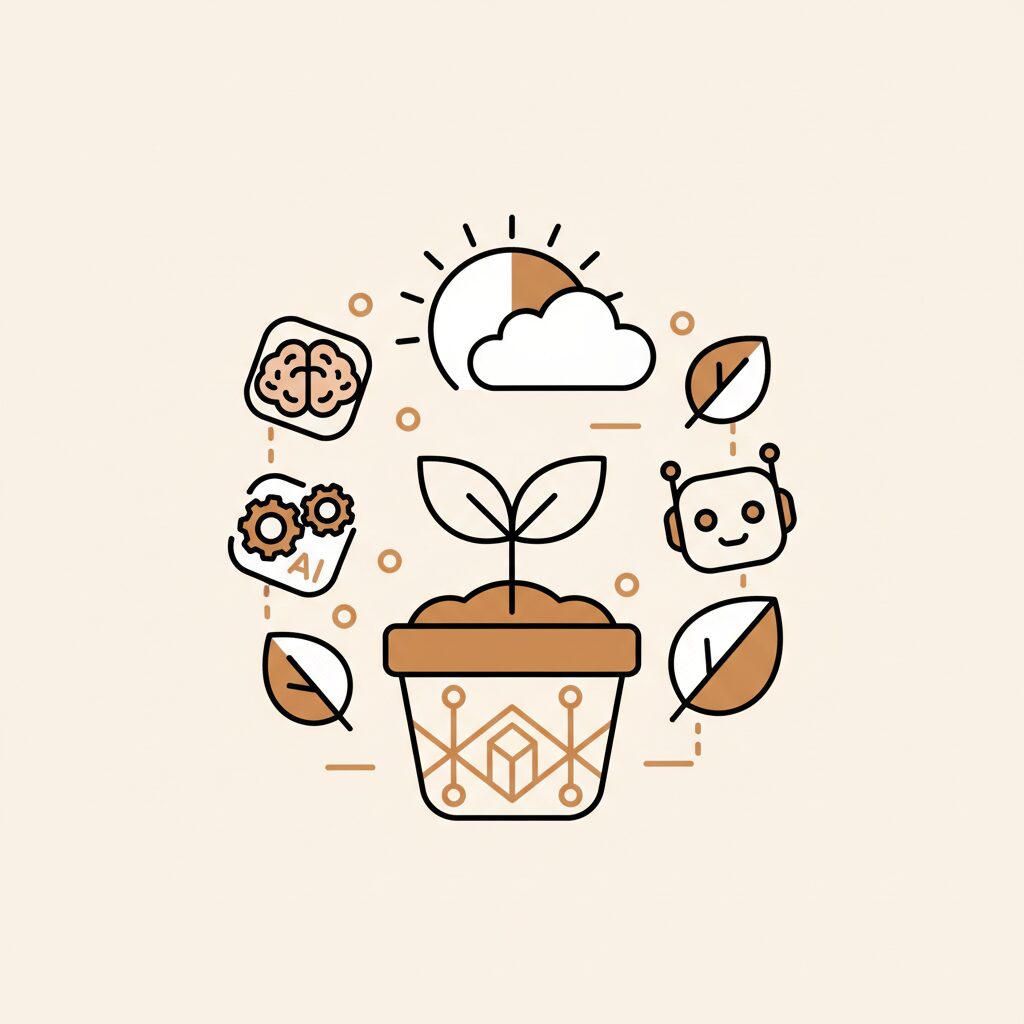 Orang tua dan anak berdiskusi konsep blockchain dan AI