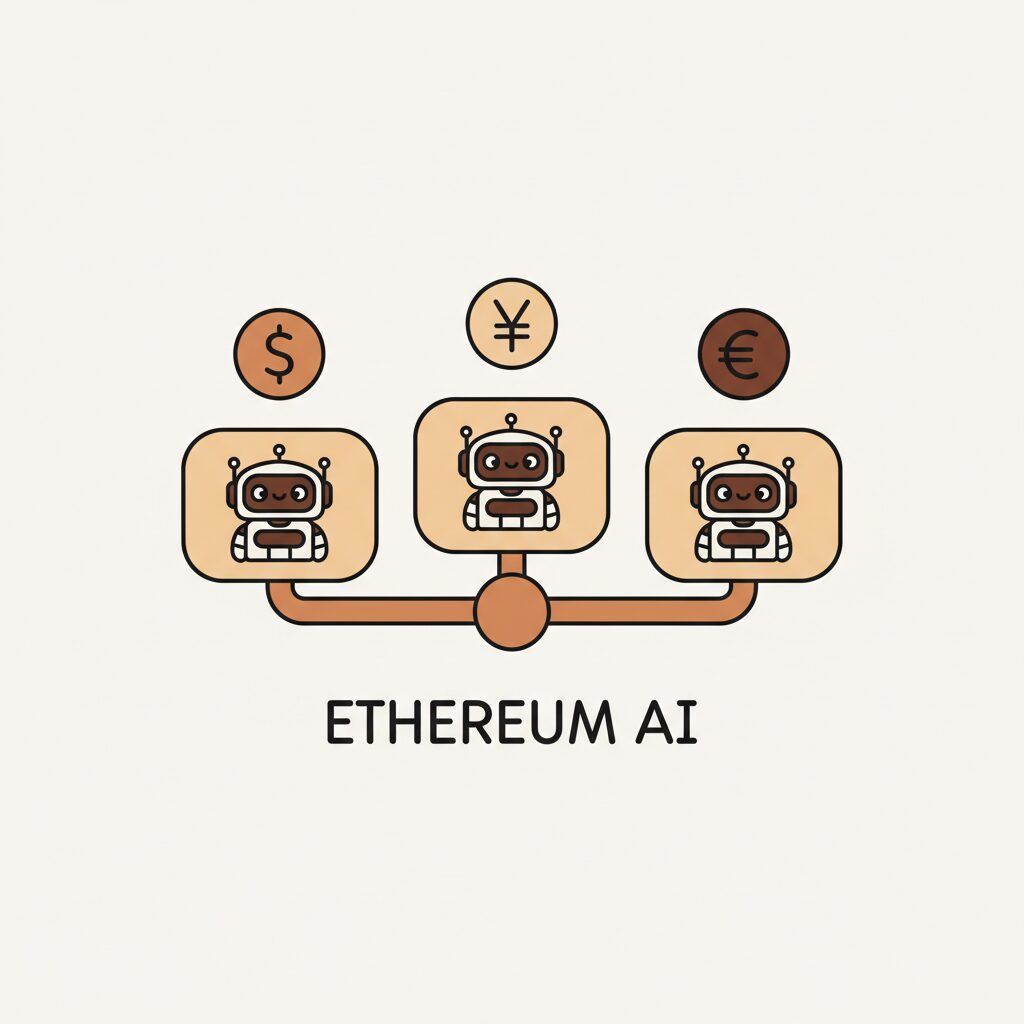 Rede Ethereum ilustrada com nós conectados simbolizando economia digital