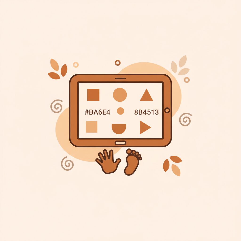 태블릿으로 함께 그림 그리며 웃는 가족 모습