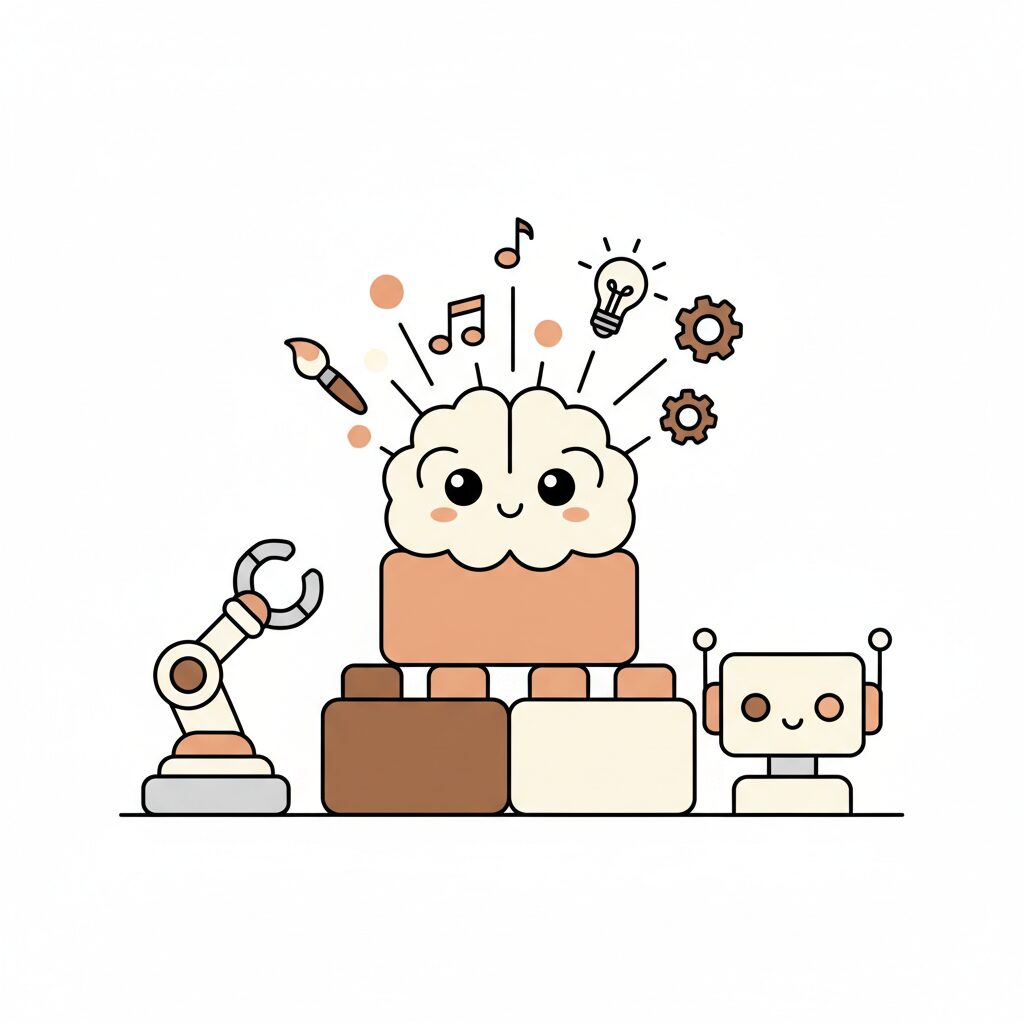 Enfant jouant avec des briques créatives