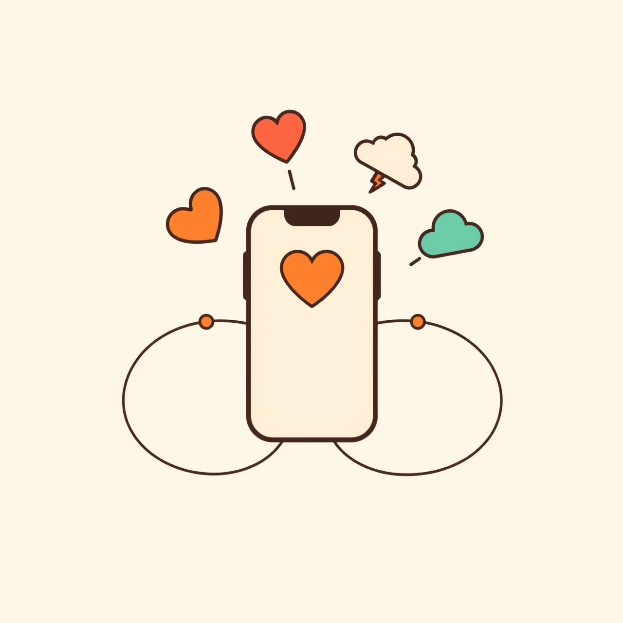 Gia đình đang vui vẻ sử dụng điện thoại với giao diện Material 3 tươi sáng