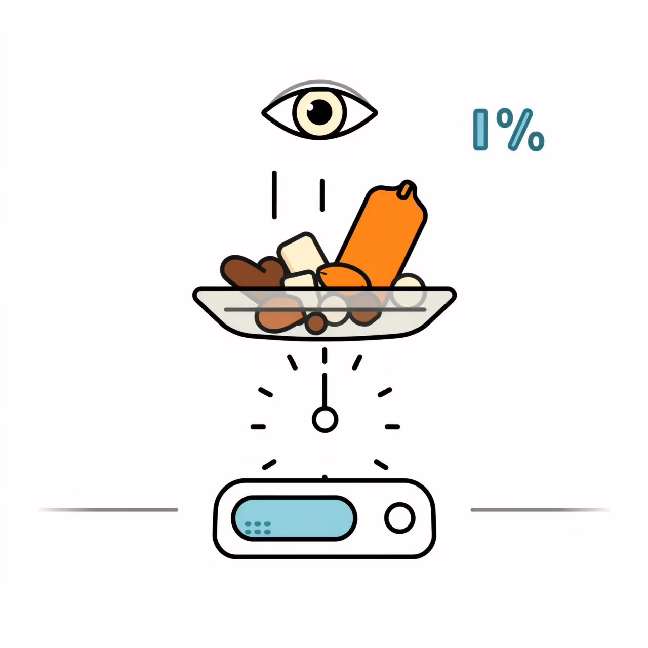 شاشة عرض بيانات هدر الطعام في المطبخ