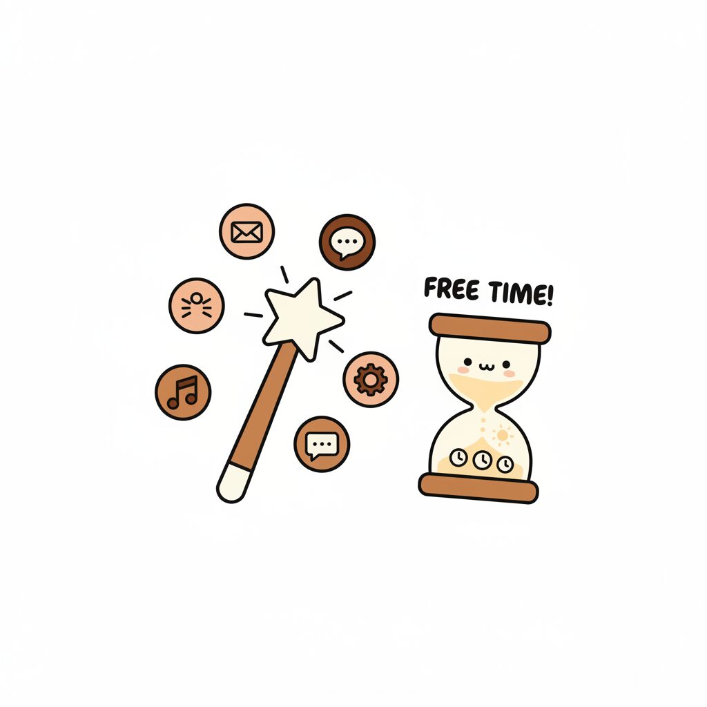 AI 에이전트가 가정 업무를 자동화하는 개념도