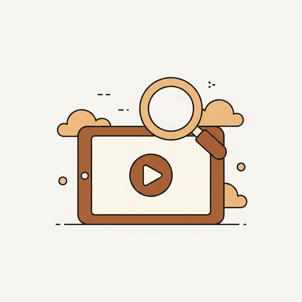 아이와 부모가 태블릿으로 AI 라벨이 표시된 영상을 함께 보는 모습