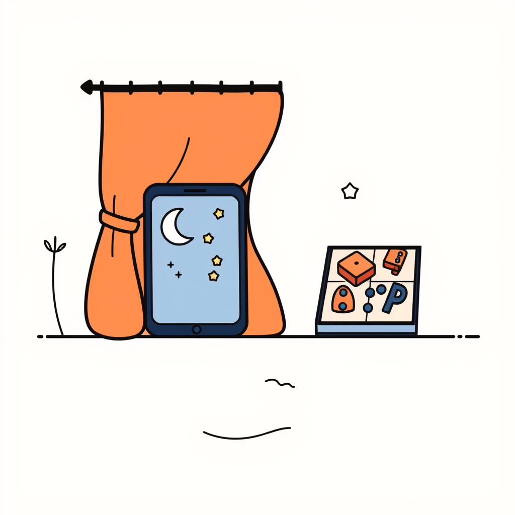 가족이 저녁에 디지털 기기 대신 보드게임을 즐기는 장면