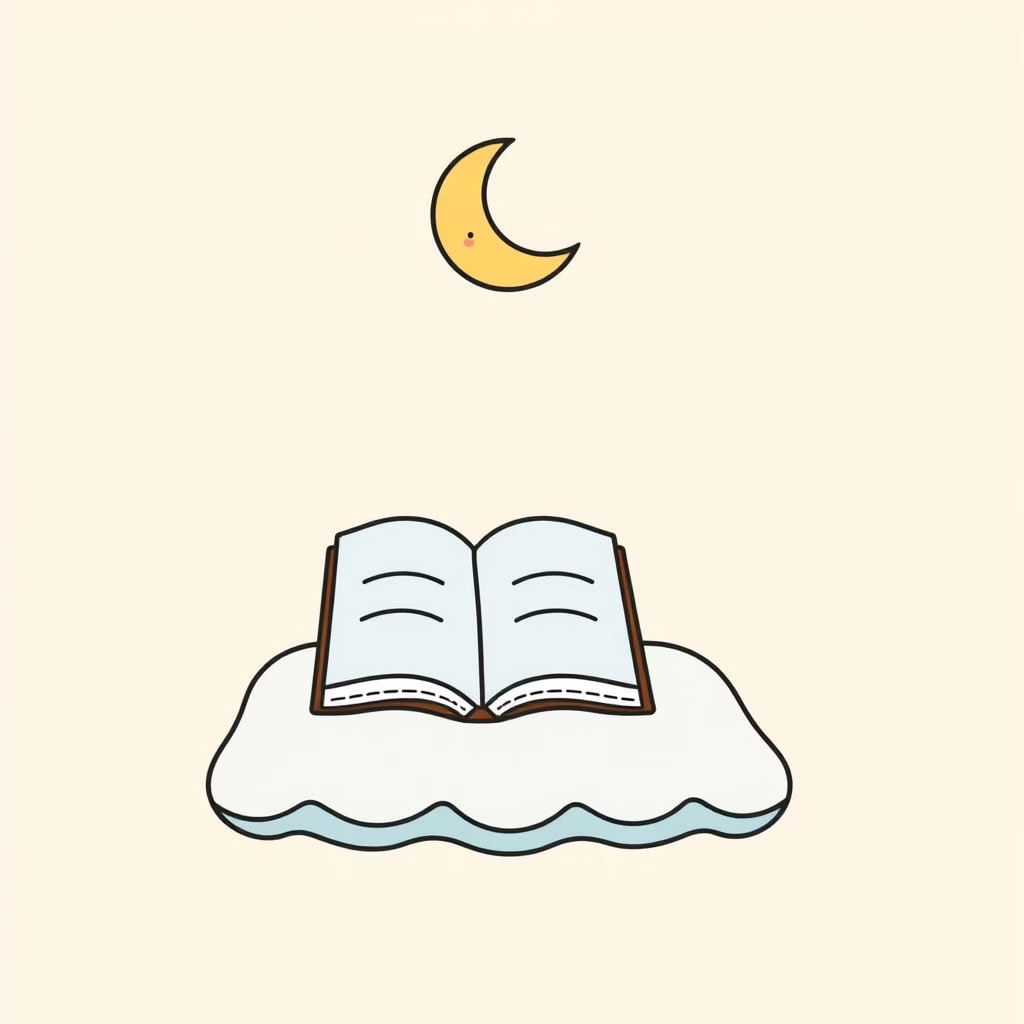 Famille lisant une histoire avant le coucher, ambiance calme et ritualisée