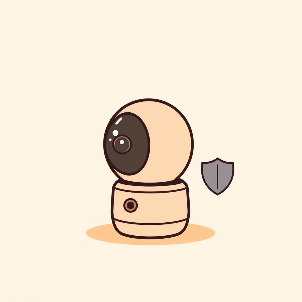 Compact home security camera mounted discreetly on a shelf