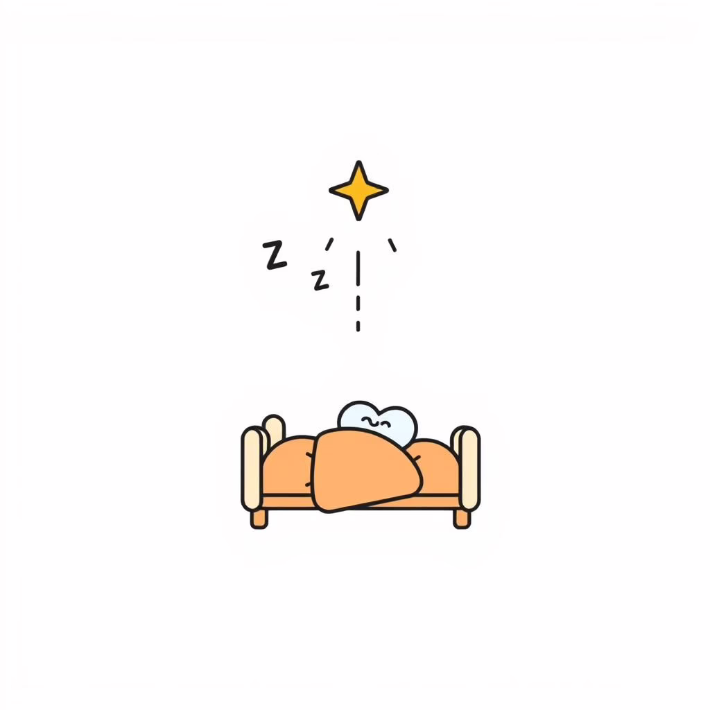 Criança dormindo tranquilamente com luz suave no quarto