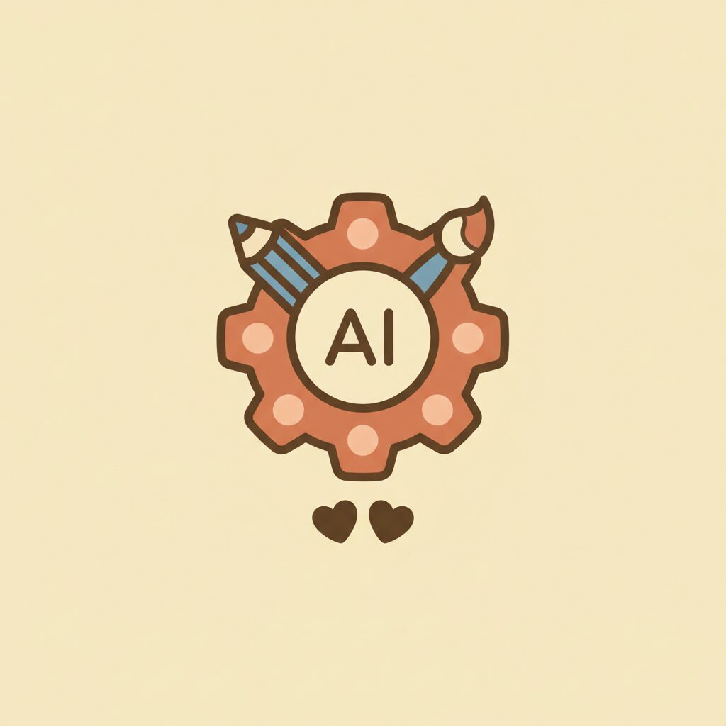 親子が一緒に新しいAI技術を学んでいる様子