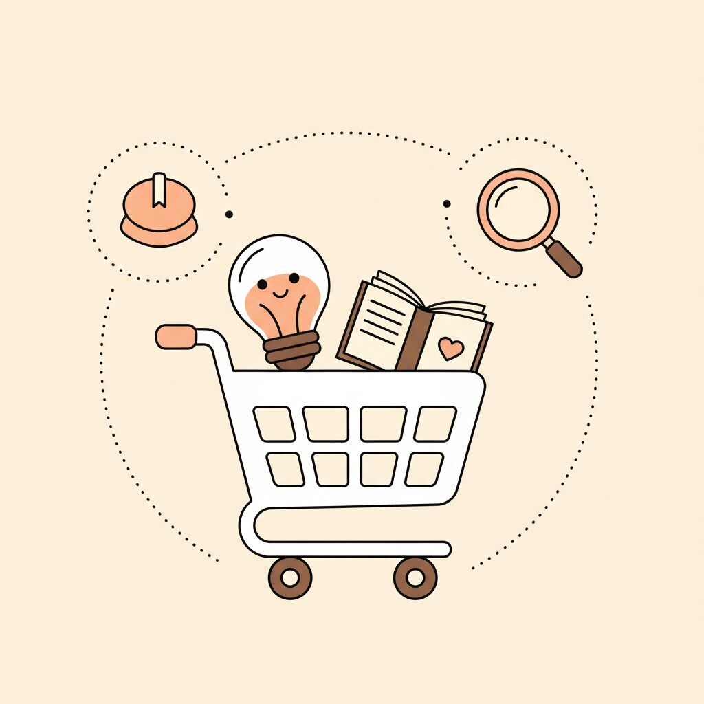 Parents et enfants discutant d'un choix d'achat