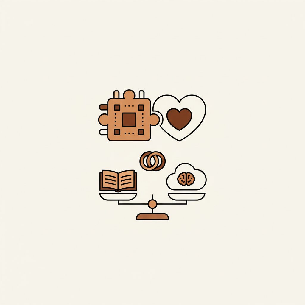 부모와 아이가 함께 AI 교육 콘텐츠를 탐색하는 장면