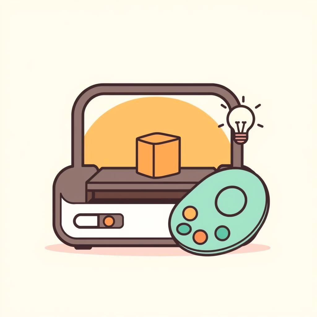 AI UVプリンターで立体造形に挑戦する子供の様子